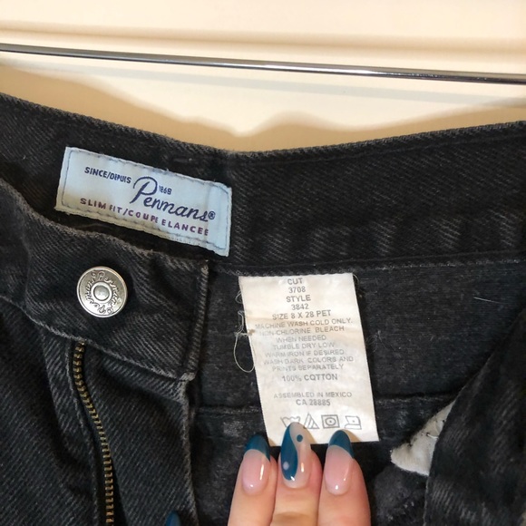 ✿ Vintage Penman’s Black Mom Style Jeans Size 8x28 - Picture 4 of 5